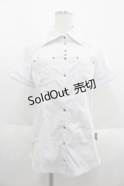 画像1: Ozz Croce / 襟クロス刺繍ポロシャツ  ホワイト I-25-06-11-086-OO-BL-HD-ZI
