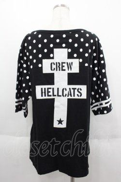 画像2: HELL CAT PUNKS / フットボールビッグTシャツ  ブラックドット I-25-06-11-009-PU-TS-HD-ZI