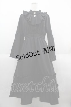 画像1: axes femme / 姫袖風ラッフルフリルワンピース  黒 I-25-06-11-091-AX-OP-HD-ZI
