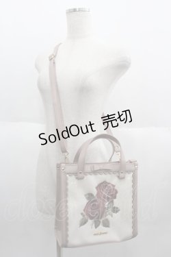 画像1: axes femme / ローズ刺繍スクエアバッグ  ベージュ I-25-06-11-094-AX-BG-HD-ZI