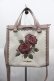 画像2: axes femme / ローズ刺繍スクエアバッグ  ベージュ I-25-06-11-094-AX-BG-HD-ZI (2)