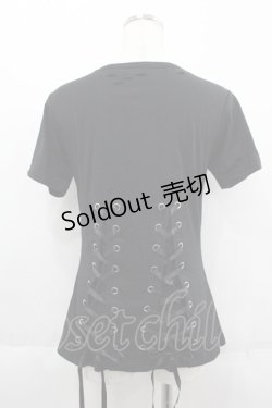画像2: HELL CAT PUNKS / レースアップTシャツ S ブラック I-25-06-11-010-PU-TO-HD-ZI