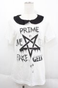 HELL CAT PUNKS / 衿付きTシャツ M ホワイト I-25-06-11-011-PU-TS-HD-ZI