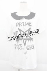 HELL CAT PUNKS / 衿付きTシャツ M ホワイト I-25-06-11-011-PU-TS-HD-ZI