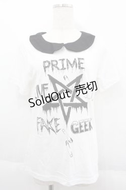 画像1: HELL CAT PUNKS / 衿付きTシャツ M ホワイト I-25-06-11-011-PU-TS-HD-ZI