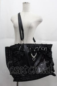 Ank Rouge / 確定ファンサのおまじないツイードBag  黒Ｘ白 I-25-06-11-103-CA-BG-HD-ZT274