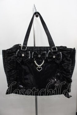 画像2: Ank Rouge / 確定ファンサのおまじないツイードBag  黒Ｘ白 I-25-06-11-103-CA-BG-HD-ZI