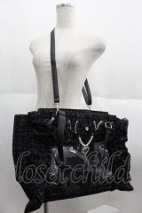 Ank Rouge / 確定ファンサのおまじないツイードBag  黒Ｘ白 I-25-06-11-104-CA-BG-HD-ZT274