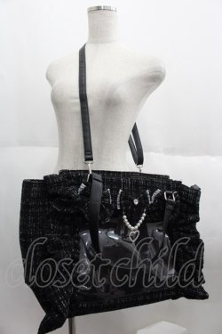 画像1: Ank Rouge / 確定ファンサのおまじないツイードBag  黒Ｘ白 I-25-06-11-104-CA-BG-HD-ZI