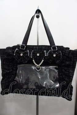 画像2: Ank Rouge / 確定ファンサのおまじないツイードBag  黒Ｘ白 I-25-06-11-104-CA-BG-HD-ZI