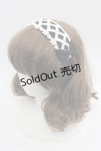 Shirley Temple / はしご風レースリボンカチューシャ  黒Ｘ白 I-25-06-11-109-ET-AC-HD-ZI