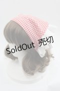 LOLITAその他(お買取対象外) / ギンガムチェックプリーツフリルバブーシュカ風カチューシャ  赤チェックＸ白 I-25-06-11-111-LO-AC-HD-ZI