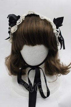 画像2: BABY,THE STARS SHINE BRIGHT / はわせレースヘッドドレス  黒Ｘ白 I-25-06-11-114-BA-AC-HD-ZI