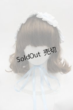 画像2: LOLITAその他(お買取対象外) / ギンガムチェックフラワーレースヘッドドレス  白Ｘサックス I-25-06-11-116-LO-AC-HD-ZI