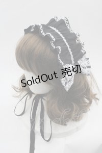 metamorphose / レースリボンヘッドドレス  黒Ｘ白 I-25-06-11-117-ME-AC-HD-ZI