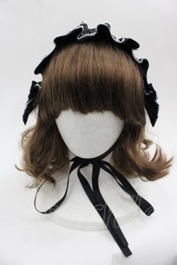 画像2: metamorphose / レースリボンヘッドドレス  黒Ｘ白 I-25-06-11-117-ME-AC-HD-ZI