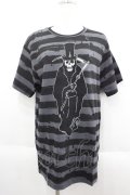 KREEP SVILLE666 / Mr Reaper Striped T-shirt M グレー×ブラック I-25-06-11-019-PU-TS-HD-ZI