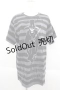 KREEP SVILLE666 / Mr Reaper Striped T-shirt M グレー×ブラック I-25-06-11-019-PU-TS-HD-ZI