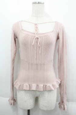 画像1: ANDMARY / Crochet frill knit tops  ピンク I-25-06-11-021-LO-TO-HD-ZI