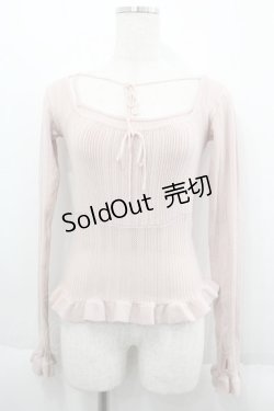 画像1: ANDMARY / Crochet frill knit tops  ピンク I-25-06-11-021-LO-TO-HD-ZI