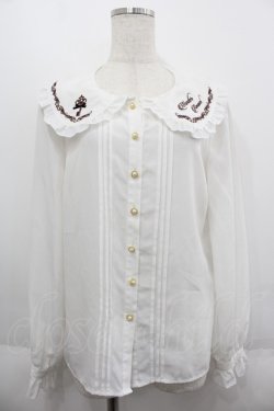 画像1: Amavel / 鍵刺繍ブラウス  白 I-25-06-11-003-CA-BL-HD-ZI