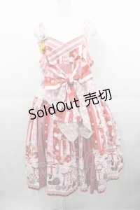 metamorphose / 【プラスサイズ】いろどり花てまり タックジャンパースカート  さくら I-25-06-17-051-ME-OP-HD-ZI