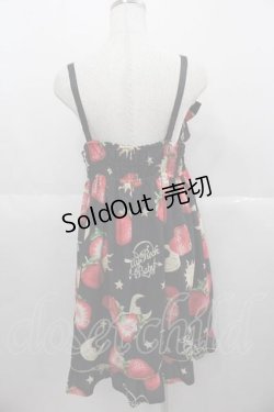 画像2: (海外ロリィタブランド)PRETTY ROCK BABY / ストリベリースタームーンワンピース＆クリップ  黒Ｘ赤 I-25-06-17-062-LO-TO-HD-ZI