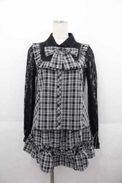 画像1: Princess Melody / ヨークフリル袖レースセットアップ  ブラック I-25-06-17-071-EL-BL-HD-ZI