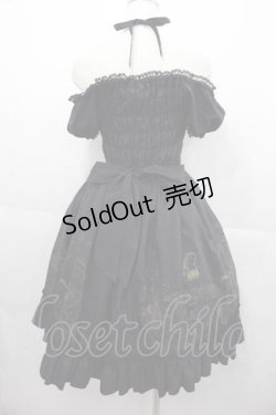 画像2: ATELIER PIERROT / Girlプリントワンピース  黒Ｘゴールド I-25-06-17-072-EL-OP-HD-ZI
