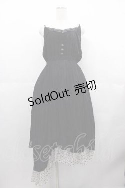 画像1: GRAMM / レース切り替えキャミロングワンピース  黒 I-25-06-17-075-HN-OP-HD-ZI