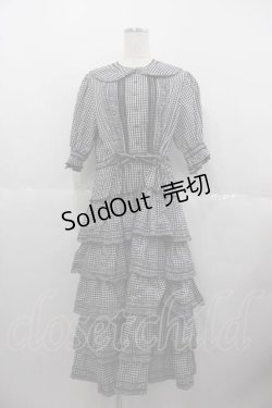 画像1: alcali / コットンギンガム前開きワンピース  黒Ｘ白 I-25-06-17-078-LO-OP-HD-ZS