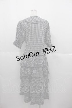 画像2: alcali / コットンギンガム前開きワンピース  黒Ｘ白 I-25-06-17-078-LO-OP-HD-ZS