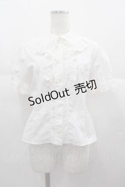 画像1: BABY,THE STARS SHINE BRIGHT / 後ろピンタック半袖ブラウス  白 I-25-06-17-007-BA-BL-HD-ZI