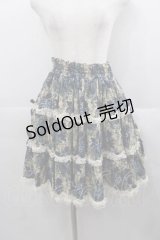 metamorphose / ゴブランブーケレースフリルスカート  青 I-25-06-17-088-ME-SK-HD-ZI