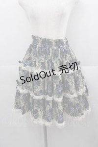 metamorphose / ゴブランブーケレースフリルスカート  青 I-25-06-17-088-ME-SK-HD-ZI