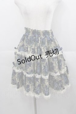 画像1: metamorphose / ゴブランブーケレースフリルスカート  青 I-25-06-17-088-ME-SK-HD-ZI