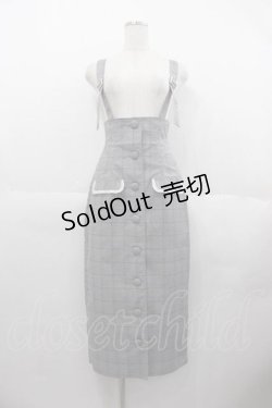 画像1: Ank Rouge / サス付きフリルポケットタイトスカート M ブラックチェック I-25-06-17-089-CA-SK-HD-ZI