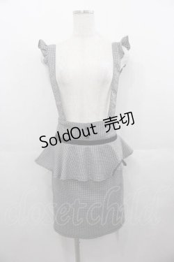 画像1: Ank Rouge / サス付きペプラムスカート M ブラック I-25-06-17-093-CA-SK-HD-ZI