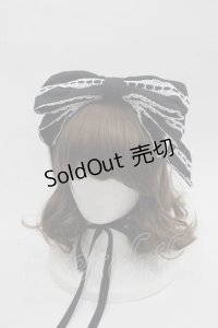 metamorphose / はしごレースリボンヘッドドレス  黒ｘ白 I-25-06-17-117-ME-AC-HD-ZI