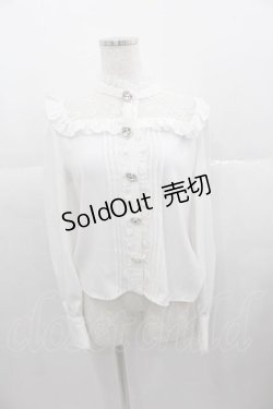 画像1: Princess Melody / ハートビジューブラウス  ホワイト I-25-06-17-011-EL-BL-HD-ZI
