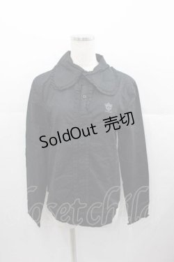 画像1: Deorart / 胸元刺繍長袖ブラウス L 黒 I-25-06-17-028-PU-BL-HD-ZI