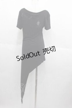 画像2: NAOTO SEVEN / ドクロラメプリント重ね着風デザイン変形カットソー  黒Ｘグレー I-25-06-17-031-HN-TO-HD-ZI