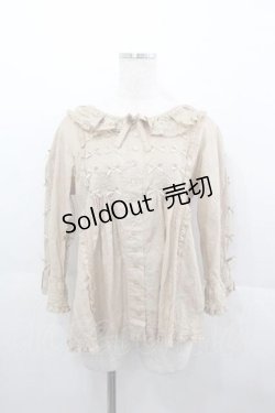 画像1: PINK HOUSE / ミニリボンいっぱいブラウス  ブラウン I-25-06-17-032-LO-BL-HD-ZS