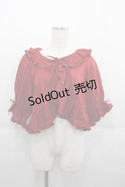 画像1: PINK HOUSE / ボレロ風ローンブラウス  レッド I-25-06-17-033-LO-BL-HD-ZI