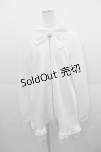 Princess Melody / リボン付きロングジップアップパーカー  ホワイト I-25-06-17-038-EL-CO-HD-ZI