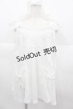 画像1: PINK HOUSE / うさぎの耳フード付きローンタブリエ  白 I-25-06-21-047-LO-TO-HD-ZI