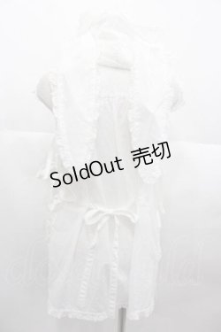 画像2: PINK HOUSE / うさぎの耳フード付きローンタブリエ  白 I-25-06-21-047-LO-TO-HD-ZI