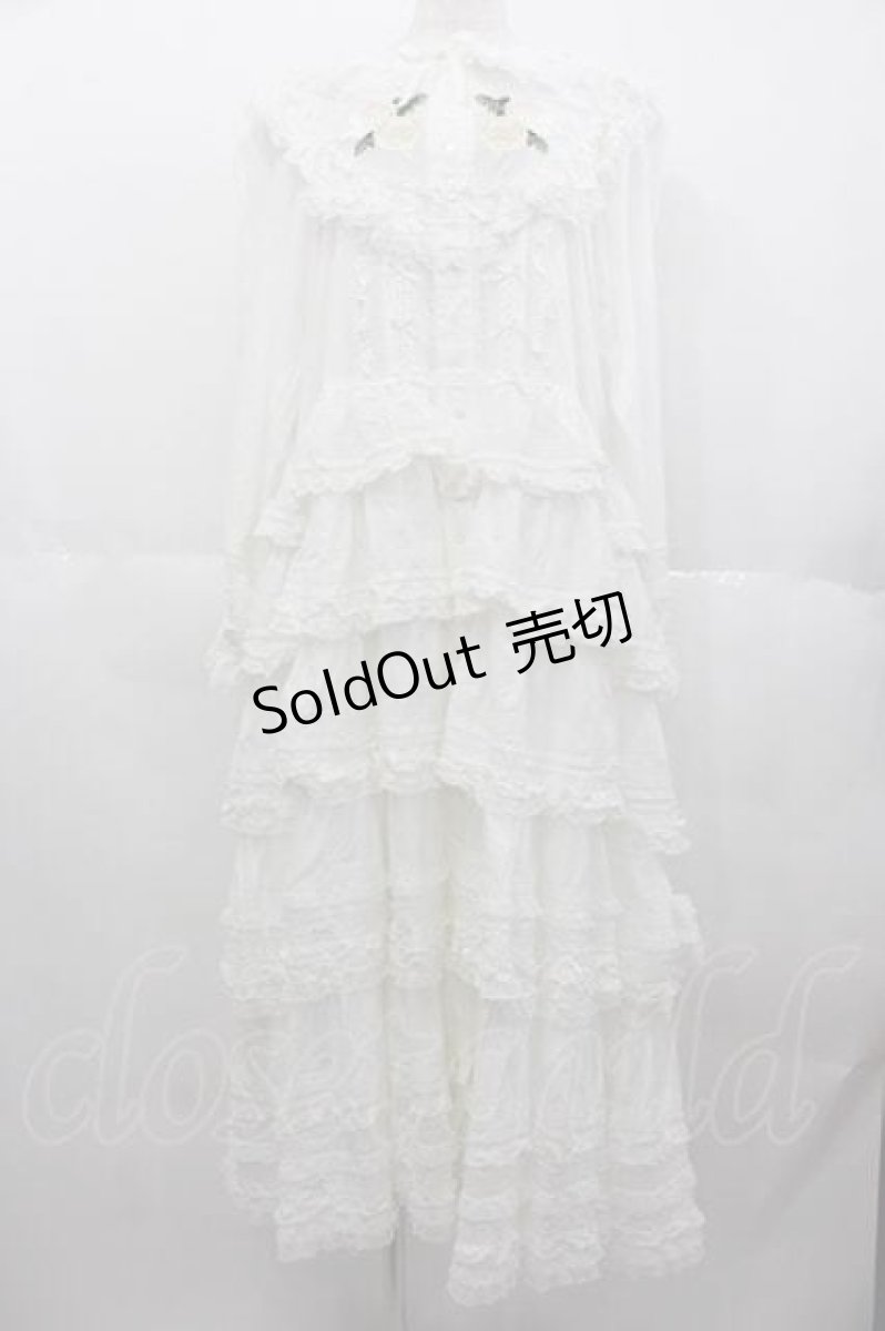 画像1: PINK HOUSE / ホワイトローズ刺繍使いワンピース  白 I-25-06-21-065-LO-OP-HD-ZI (1)