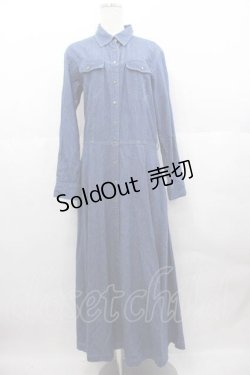 画像1: INGEBORG / デニムシャツスナップボタンワンピース  青デニム I-25-06-21-079-LO-OP-HD-ZI