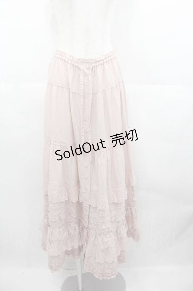画像1: PINK HOUSE / ローズレース使いローンフリルスカート  ピンク I-25-06-21-092-LO-SK-HD-ZI (1)